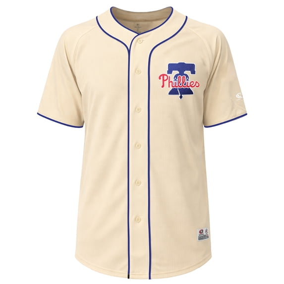 MLB Philadelphia Phillies Men’s Cream Full Button Jersey