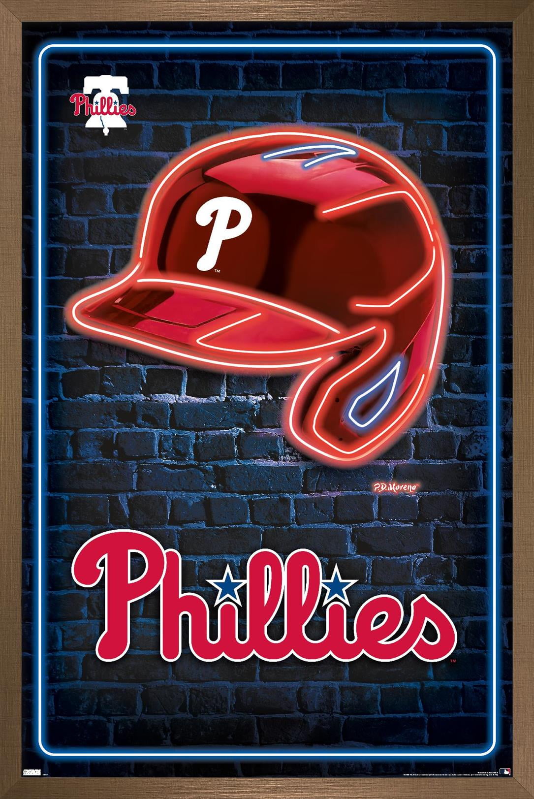 Tech Store Posters MLB Philadelphia Phillies - Neon Helmet 23 Wall Poster, 22.375