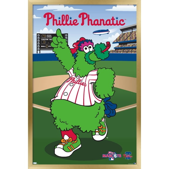 MLB Philadelphia Phillies - Phillie Phanatic Wall Poster, 14.725" x 22.375", Framed
