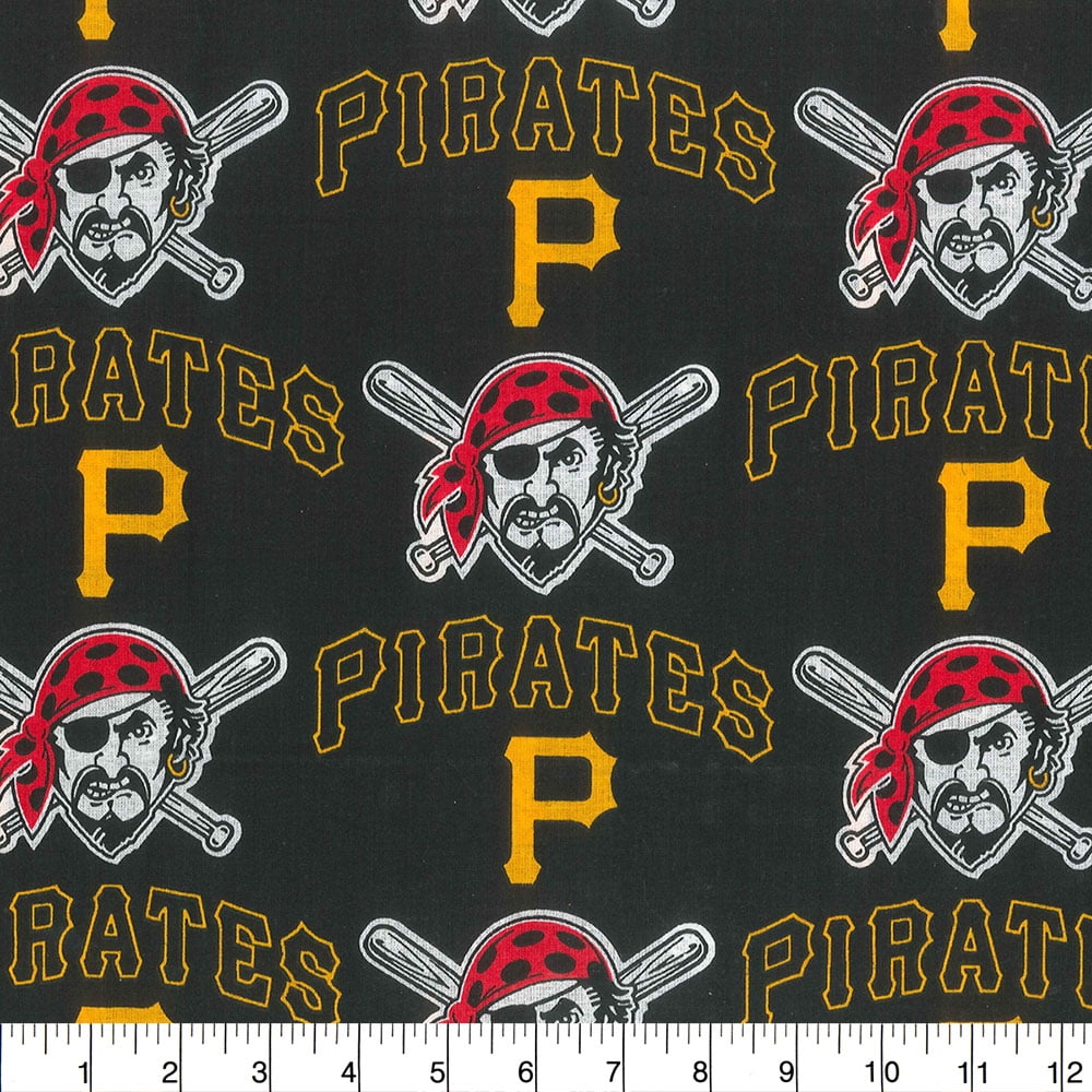 MLB Pittsburgh Pirates 58" 100 Cotton Sports Logo Craft Fabric By the