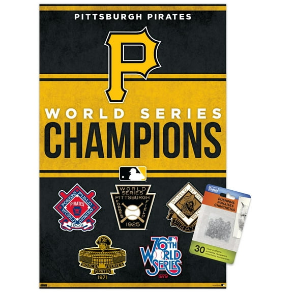 MLB Pittsburgh Pirates - Champions 23 Wall Poster with Push Pins, 14.725" x 22.375"