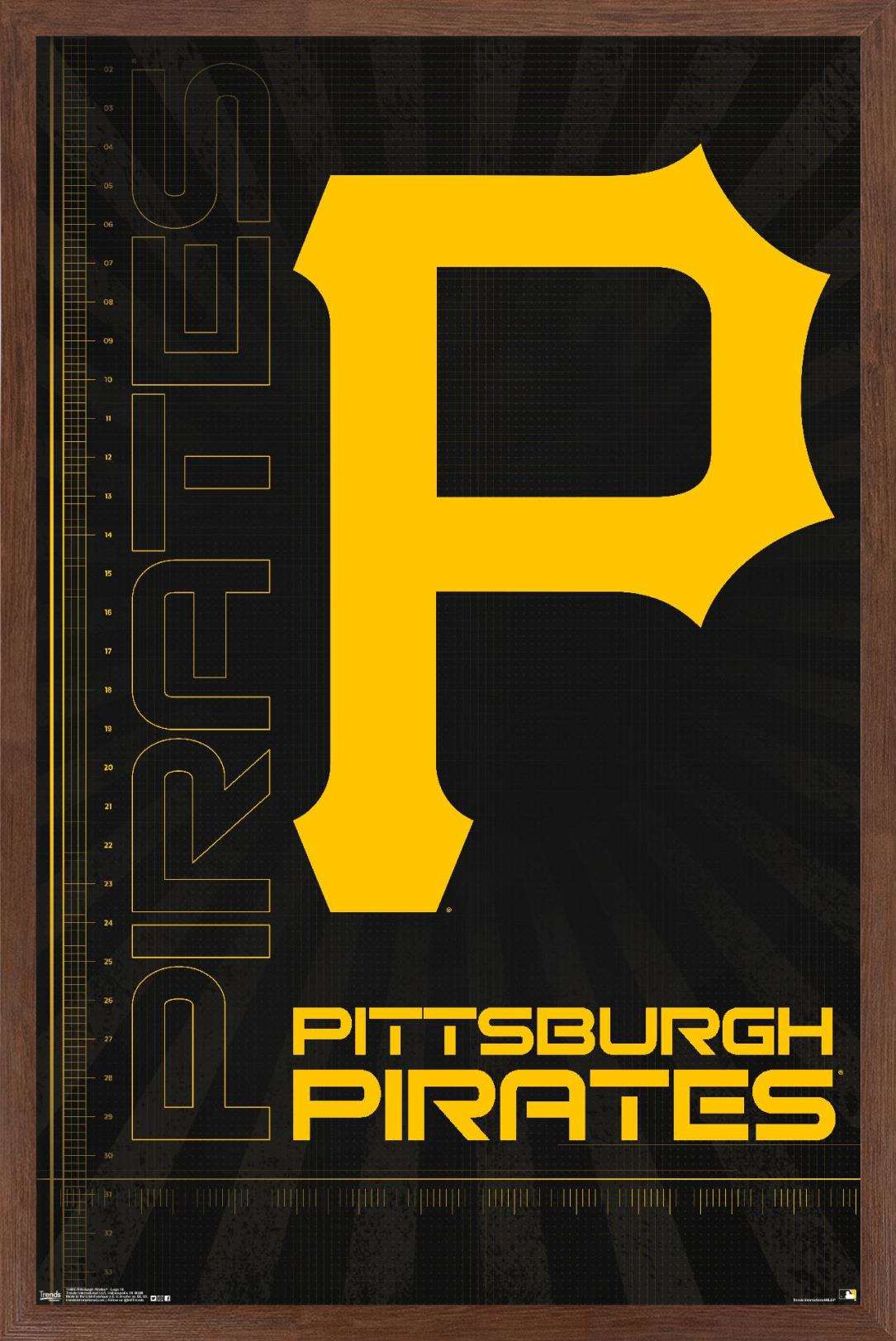 MLB Pittsburgh Pirates - Logo 16 Wall Poster, 14.725" x 22.375", Framed