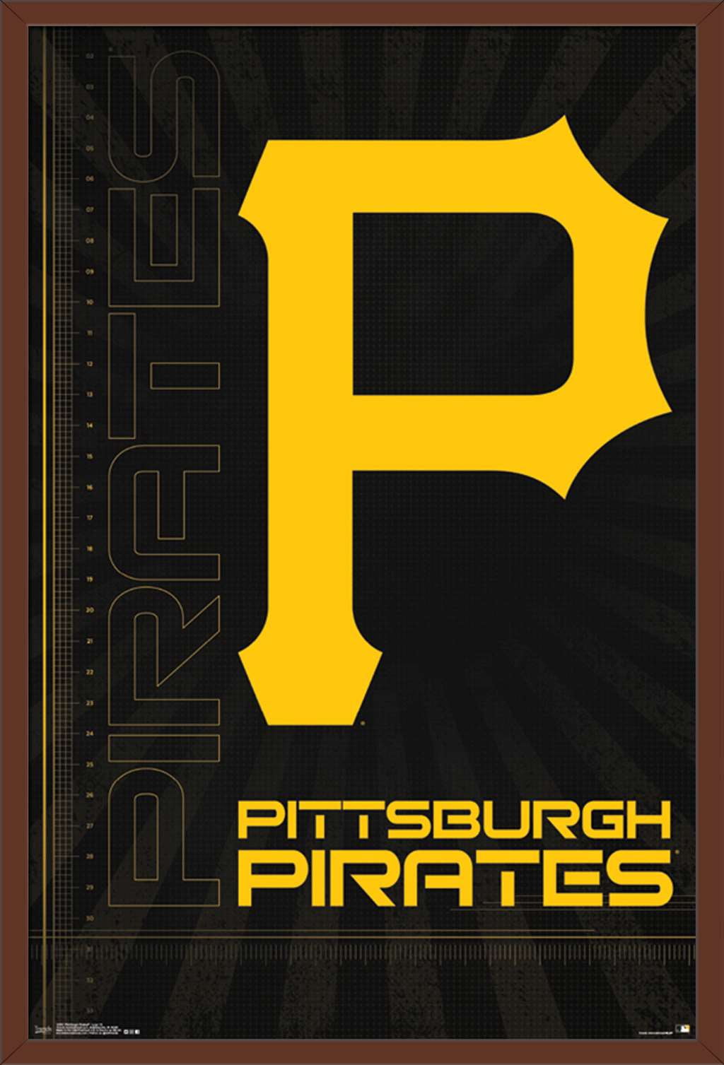 MLB Pittsburgh Pirates - Logo 16 Wall Poster, 22.375" x 34", Framed