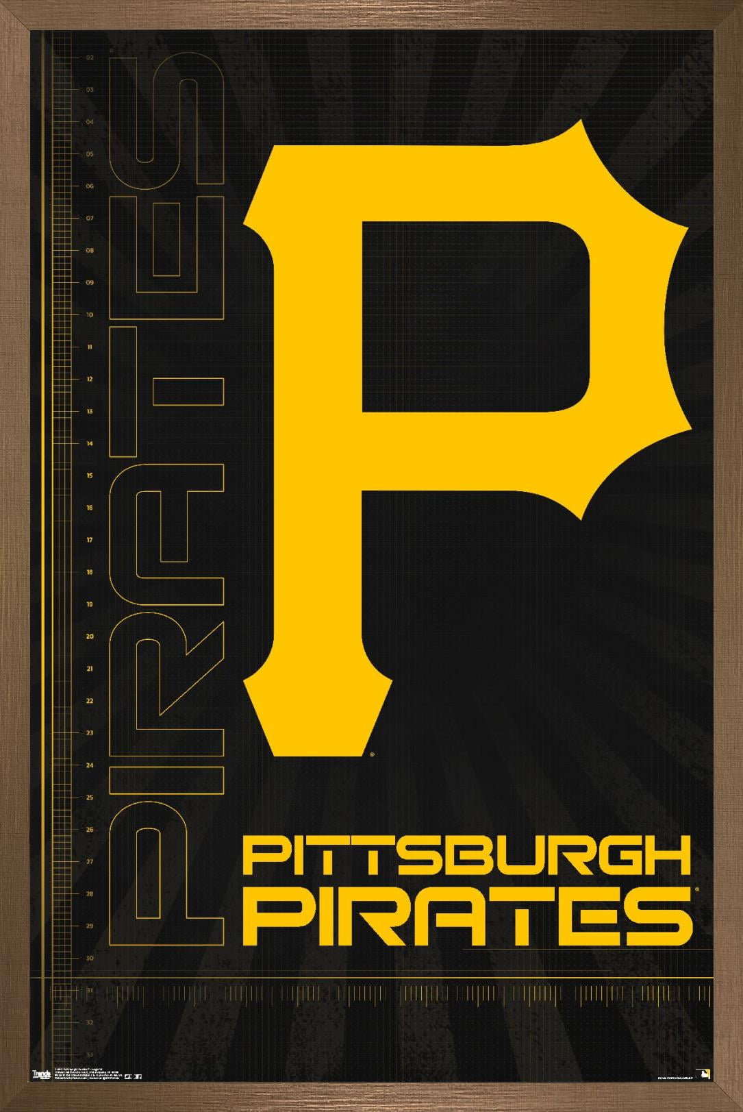 MLB Pittsburgh Pirates - Logo 16 Wall Poster, 22.375" x 34", Framed