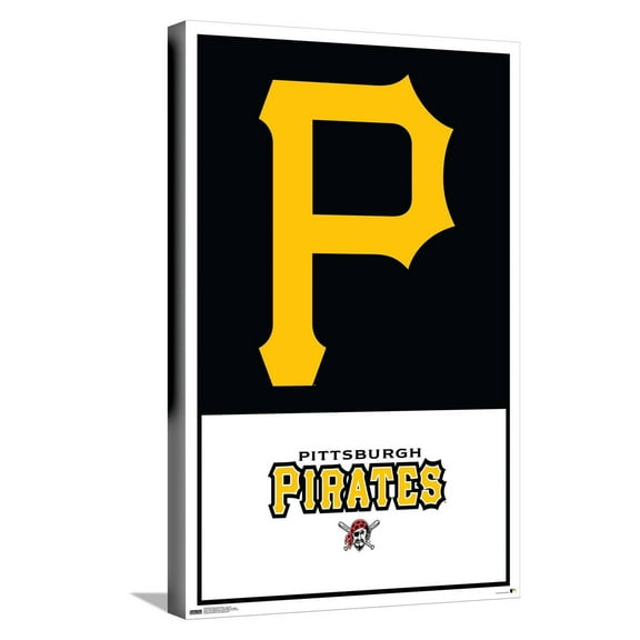 MLB Pittsburgh Pirates - Logo 22 Canvas Wall Poster, 14.725" x 22.375"