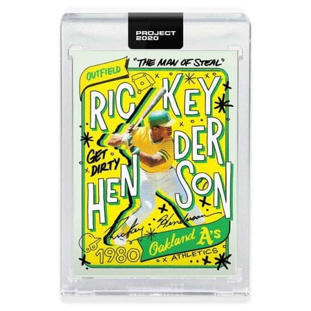 MLB Project 2020 Baseball 1980 Rickey Henderson Trading Card (#129, by Sophia Chang)