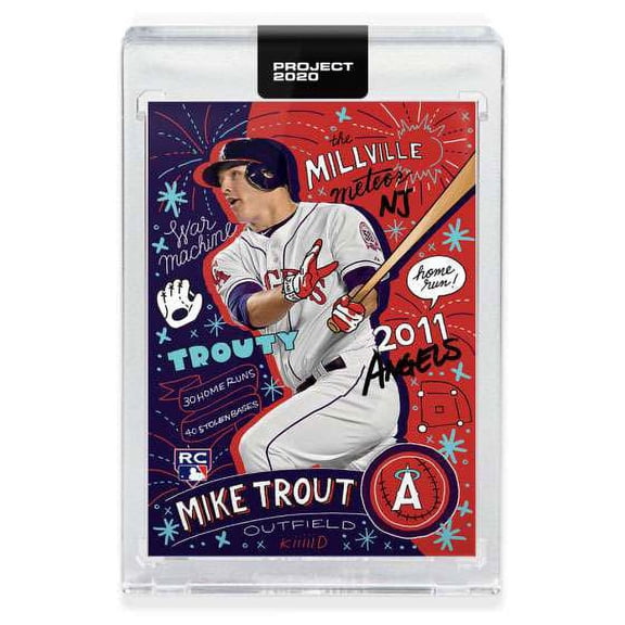 MLB Project 2020 Baseball 2011 Mike Trout Trading Card (#142, by Sophia Chang)