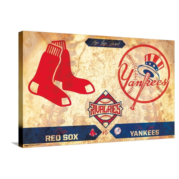 MLB Rivalries - New York Yankees vs Boston Red Sox Canvas Wall Poster, 22.375" x 34"