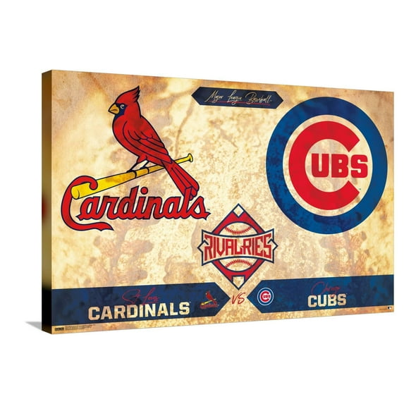 MLB Rivalries - St. Louis Cardinals vs Chicago Cubs Canvas Wall Poster, 22.375" x 34"