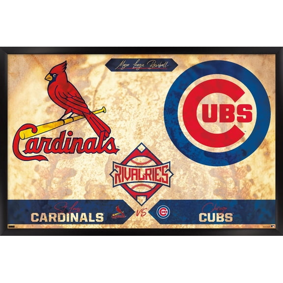 MLB Rivalries - St. Louis Cardinals vs Chicago Cubs Wall Poster, 14.725" x 22.375" Framed