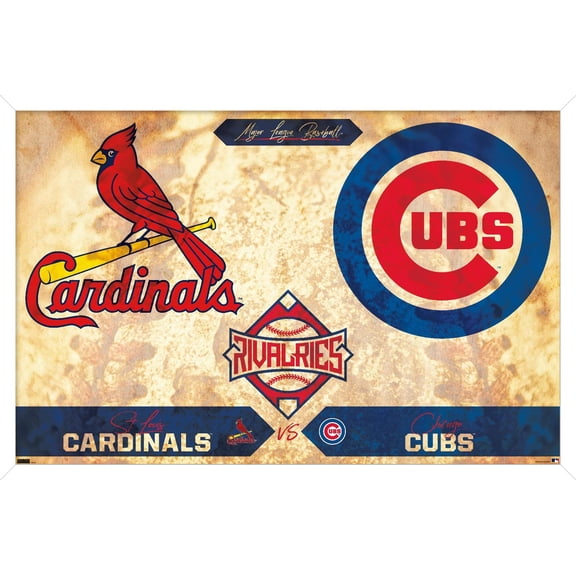 MLB Rivalries - St. Louis Cardinals vs Chicago Cubs Wall Poster, 14.725" x 22.375" Framed
