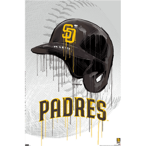 MLB San Diego Padres - Drip Helmet 22 Wall Poster, 22.375" x 34"
