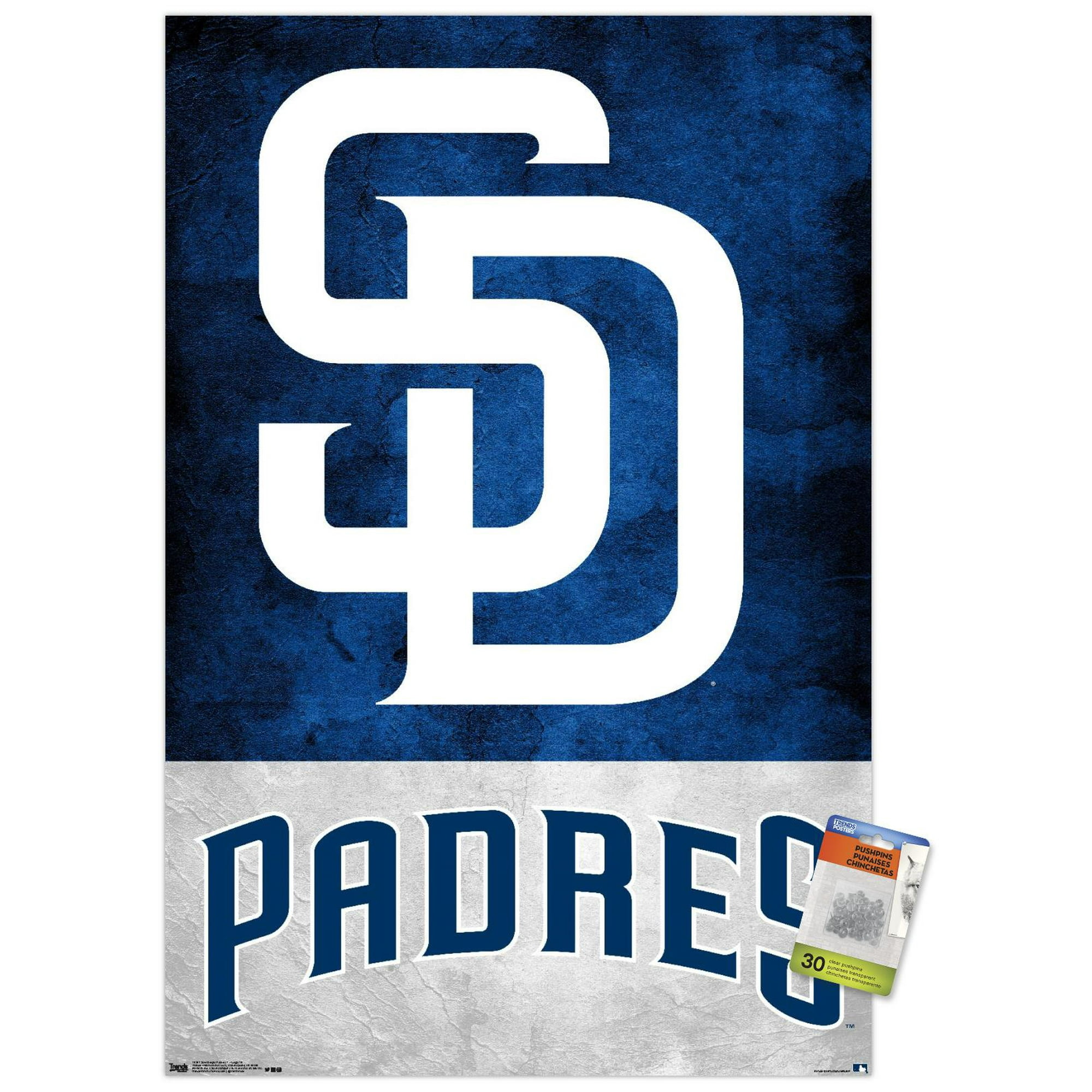 MLB San Diego Padres - Logo 18 Wall Poster with Push Pins, 22.375 x 34 