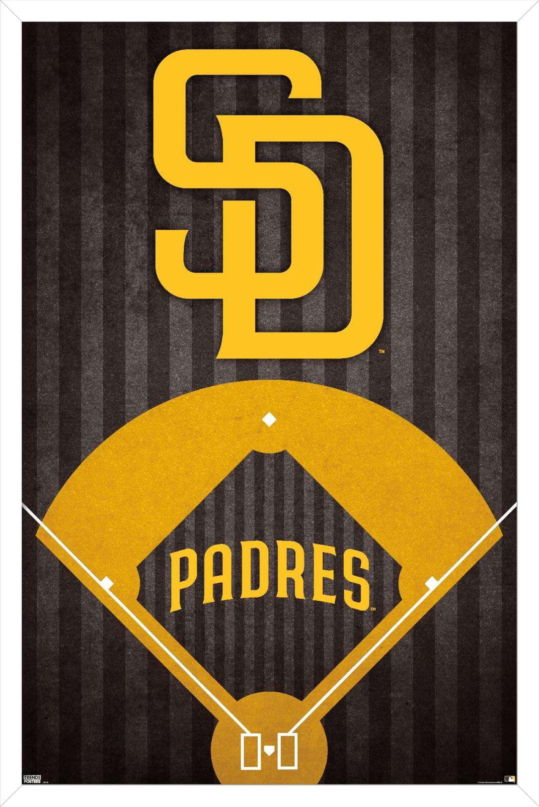 MLB San Diego Padres - Logo Wall Poster, 22.375" x 34", Framed