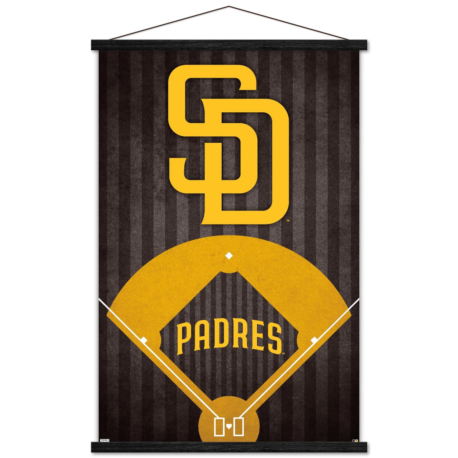 MLB San Diego Padres - Logo Wall Poster with Wooden Magnetic Frame, 22.375" x 34"