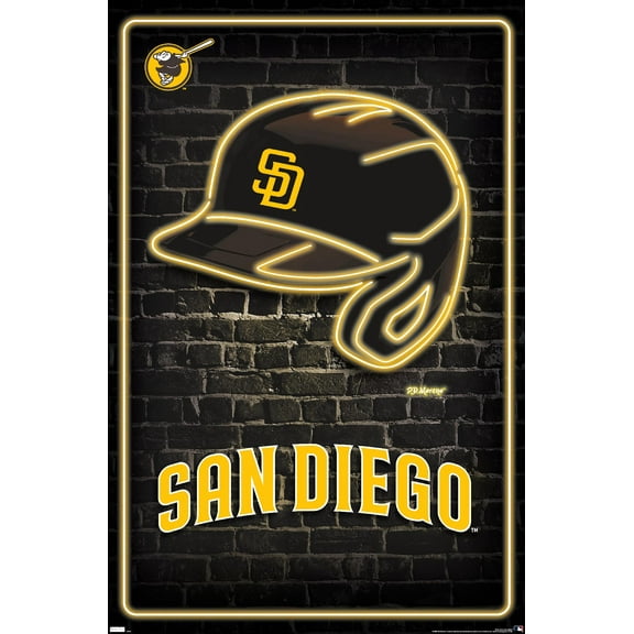 MLB San Diego Padres - Neon Helmet 23 Wall Poster, 22.375" x 34"