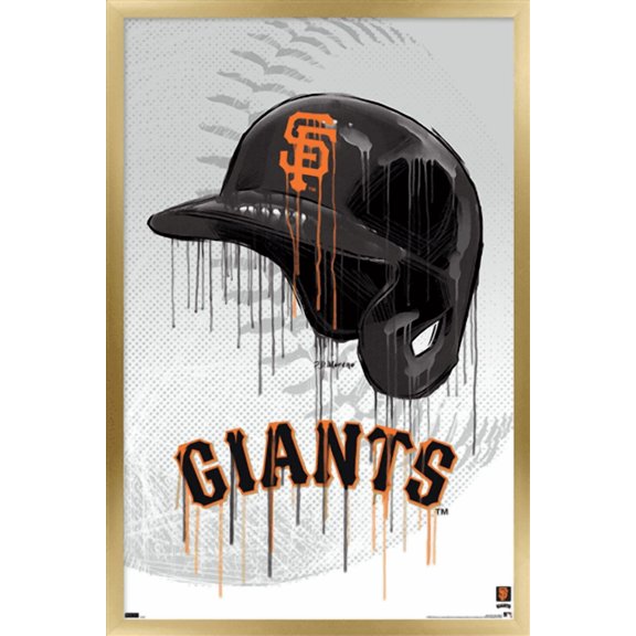 MLB San Francisco Giants - Drip Helmet 22 Wall Poster, 22.375" x 34" Framed