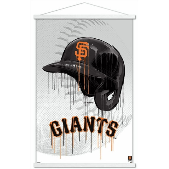 MLB San Francisco Giants - Drip Helmet 22 Wall Poster with Magnetic Frame, 22.375" x 34"