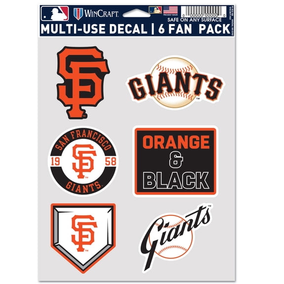 MLB San Francisco Giants Prime 5" x 7.75" Six Pack Decal