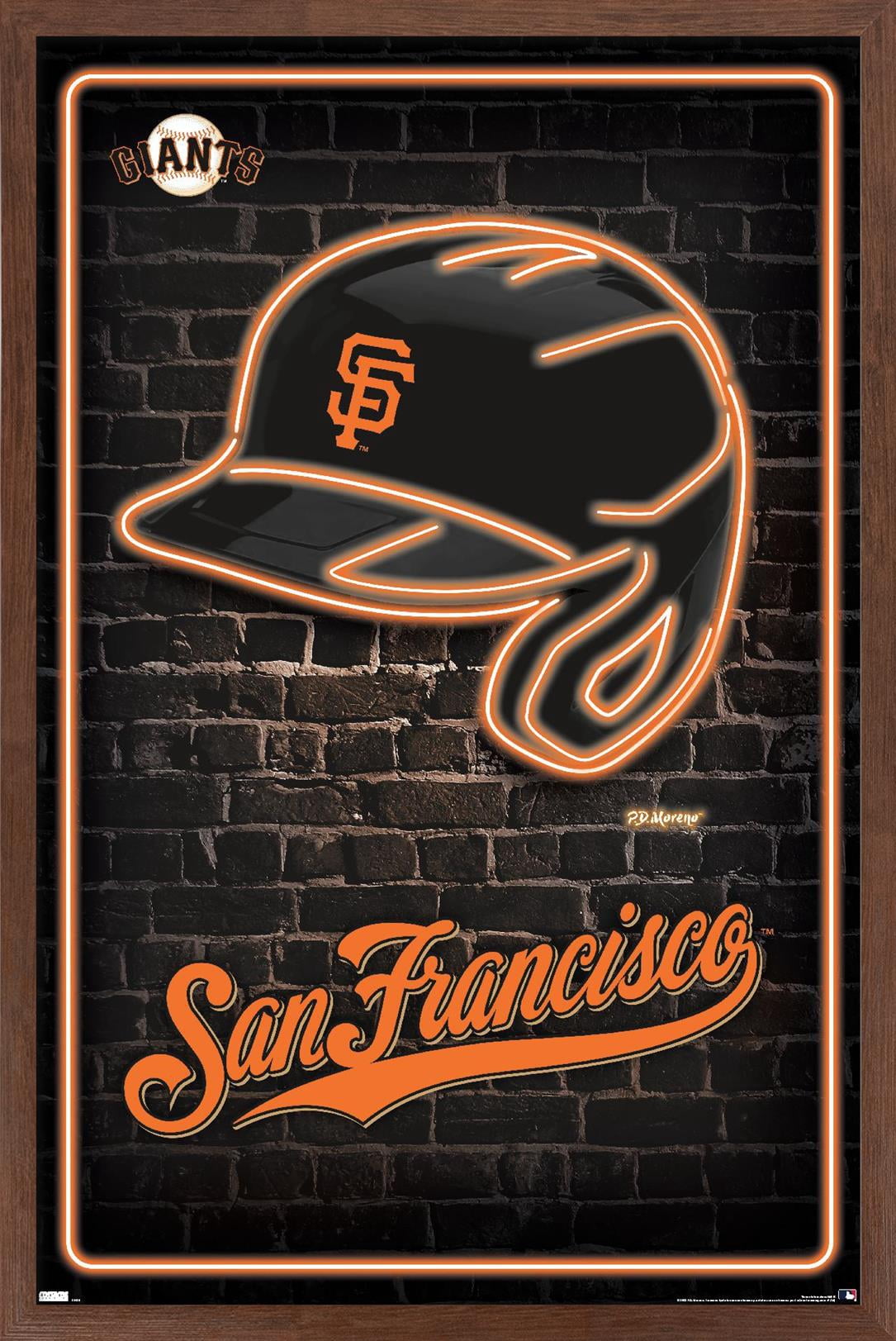 MLB San Franciso Giants - Neon Helmet 23 Wall Poster, 14.725" x 22.375" Framed
