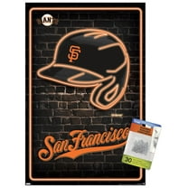 MLB San Franciso Giants - Neon Helmet 23 Wall Poster with Push Pins, 14.725" x 22.375"