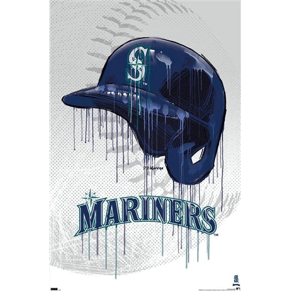 MLB Seattle Mariners - Drip Helmet 22 Wall Poster, 14.725" x 22.375"