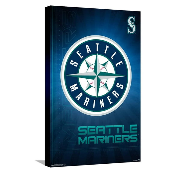 MLB Seattle Mariners - Logo 16 Canvas Wall Poster, 14.725" x 22.375"