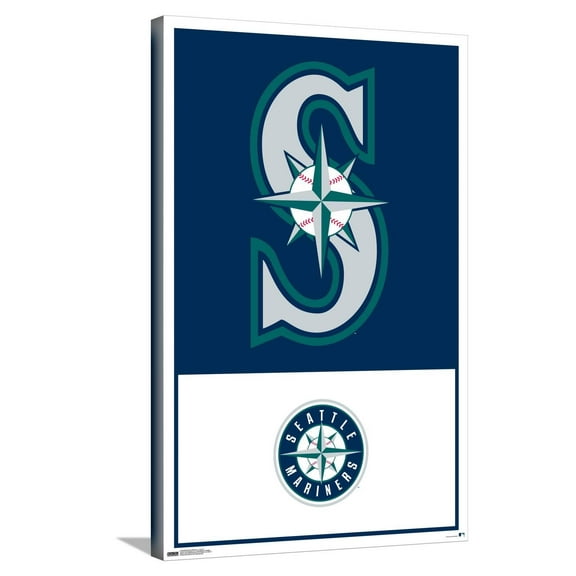 MLB Seattle Mariners - Logo 22 Canvas Wall Poster, 22.375" x 34"