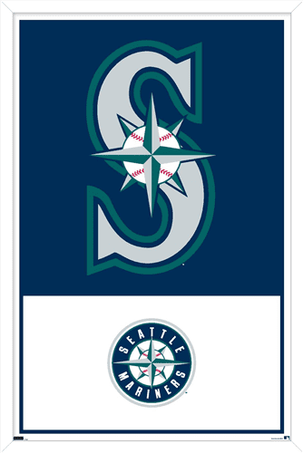 MLB Seattle Mariners - Logo 22 Wall Poster, 22.375" x 34" Framed