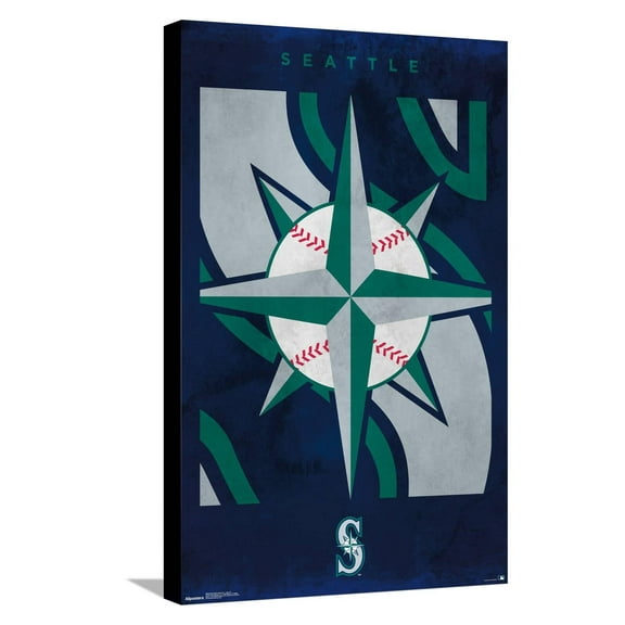 MLB Seattle Mariners - Logo 25 Canvas Wall Poster, 14.725" x 22.375"