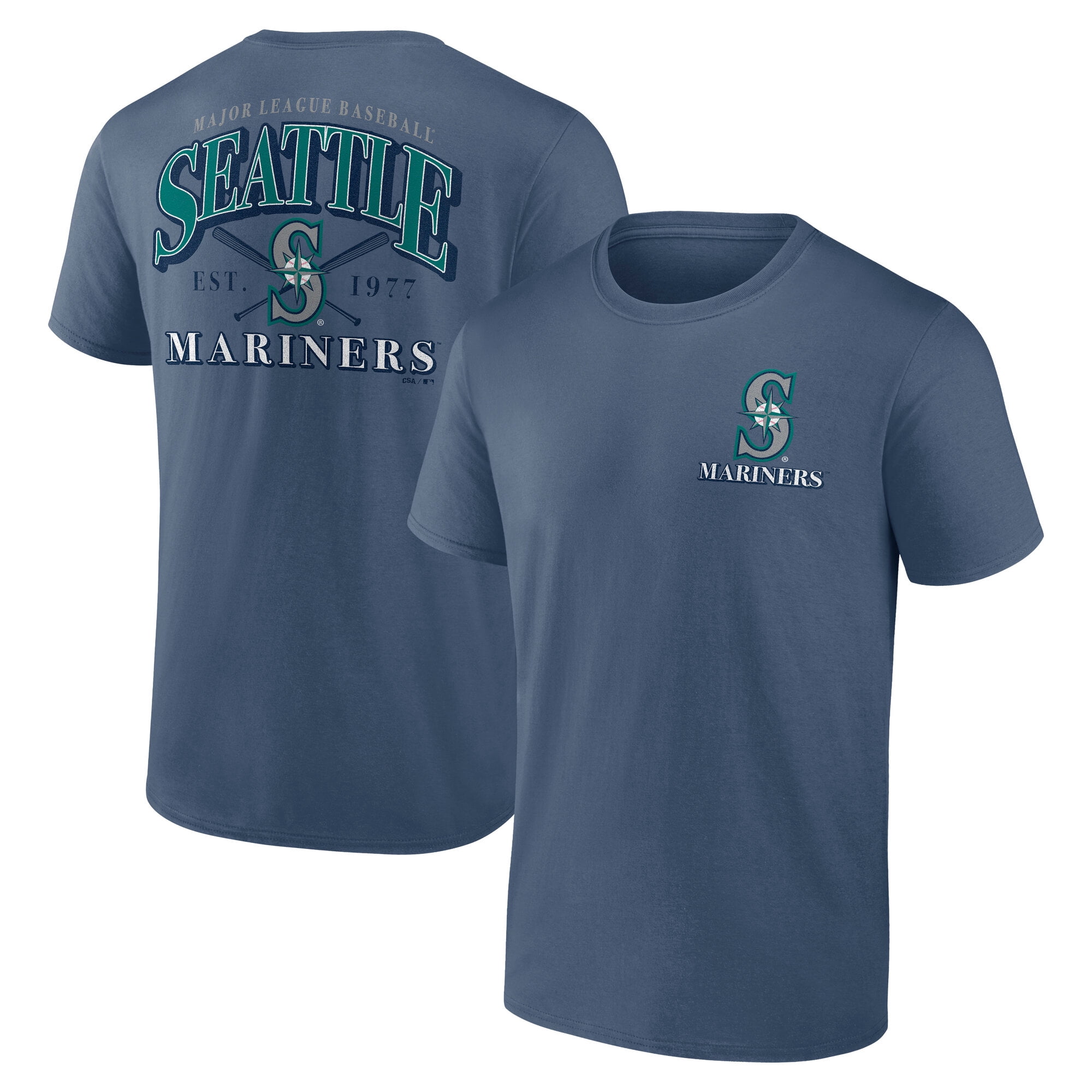MLB Seattle Mariners Men's Fashion Short Sleeve T Shirt Faded Navy ...