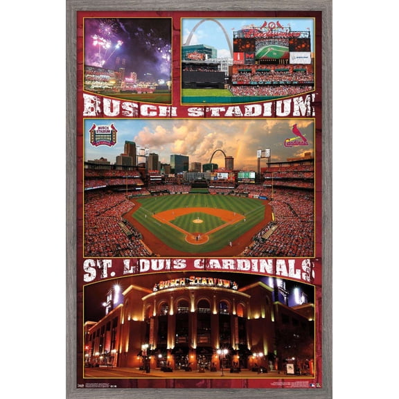 MLB St. Louis Cardinals - Busch Stadium 16 Wall Poster, 22.375" x 34", Framed