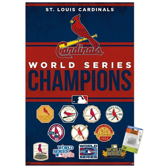 MLB St. Louis Cardinals - Champions 23 Wall Poster with Pushpins, 22.375" x 34"