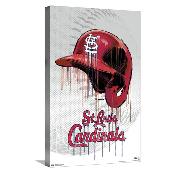 MLB St. Louis Cardinals - Drip Helmet 20 Canvas Wall Poster, 14.725" x 22.375"