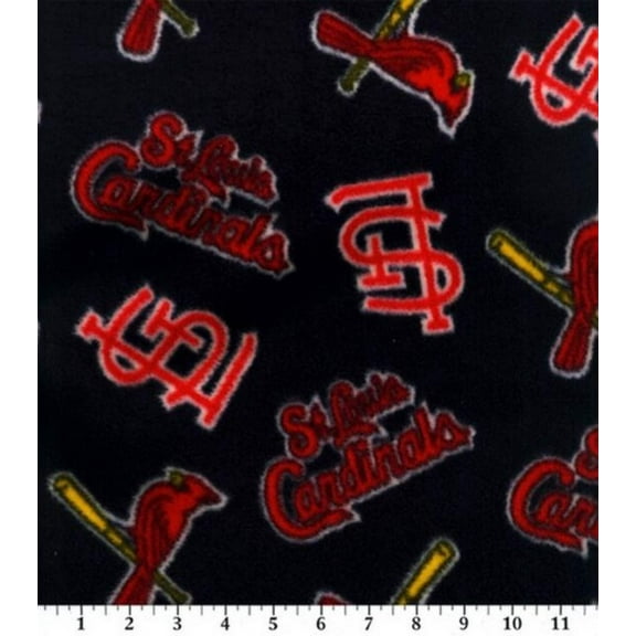 MLB St Louis Cardinals Fleece Fabric, per Yard