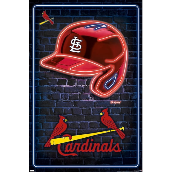 MLB St. Louis Cardinals - Neon Helmet 23 Wall Poster, 22.375" x 34"