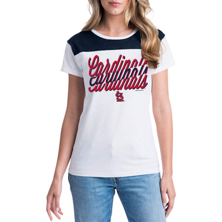 MLB St. Louis Cardinals Women's Short Sleeve White Graphic Tee 