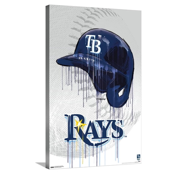 MLB Tampa Bay Rays - Drip Helmet 22 Canvas Wall Poster, 22.375" x 34"