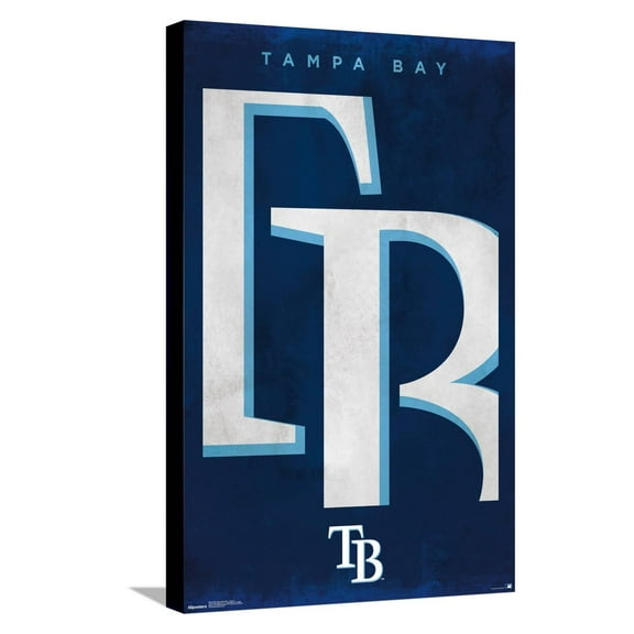 MLB Tampa Bay Rays - Logo 25 Canvas Wall Poster, 14.725" x 22.375"