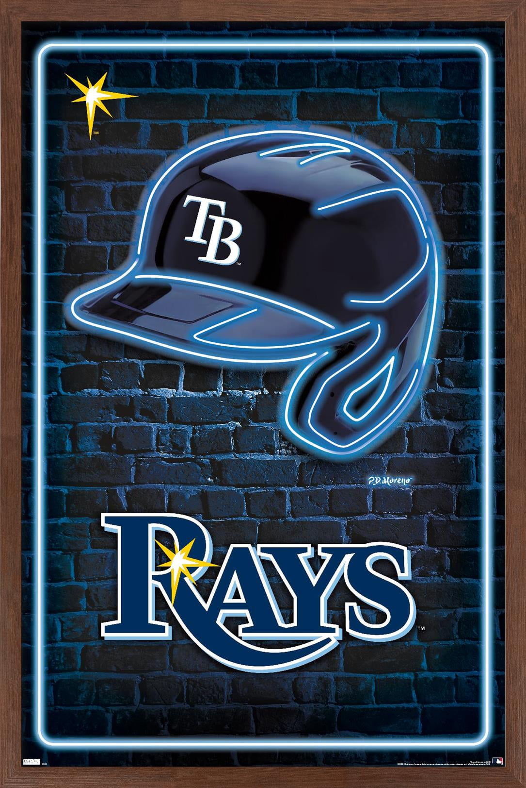 MLB Tampa Bay Rays - Neon Helmet 23 Wall Poster, 14.725