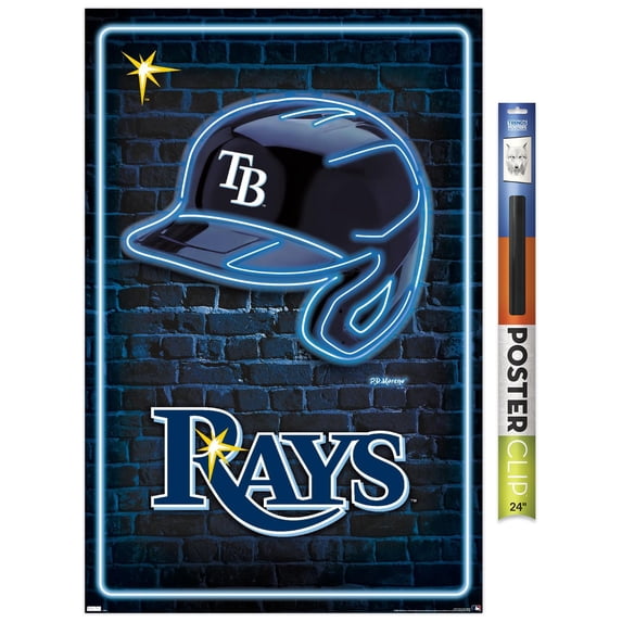 MLB Tampa Bay Rays - Neon Helmet 23 Wall Poster, 22.375" x 34"