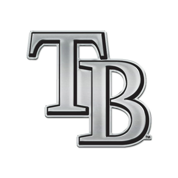 MLB Tampa Bay Rays Team Metal Chrome Free Form Auto Emblem