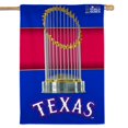 thumbnail image 1 of MLB Texas Rangers 2023 World Series Champion 28" x 40" 2 Sided Vertical Flag, 1 of 5