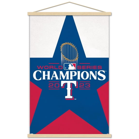 MLB Texas Rangers - 2023 World Series Team Logo Wall Poster with Magnetic Frame, 22.375" x 34"