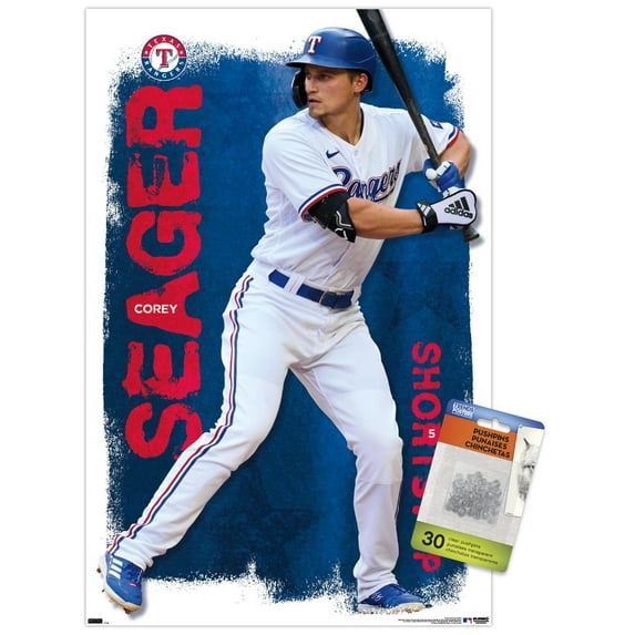 MLB Texas Rangers - Corey Seager 23 Wall Poster with Push Pins, 14.725" x 22.375"
