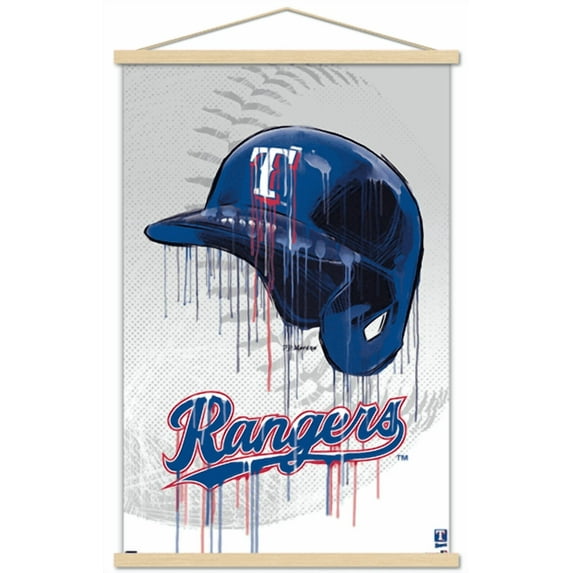 MLB Texas Rangers - Drip Helmet 22 Wall Poster with Magnetic Frame, 22.375" x 34"