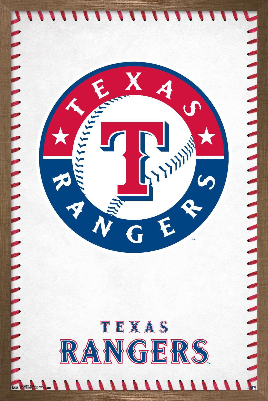 MLB Texas Rangers - Logo 17 Wall Poster, 22.375 x 34, Framed