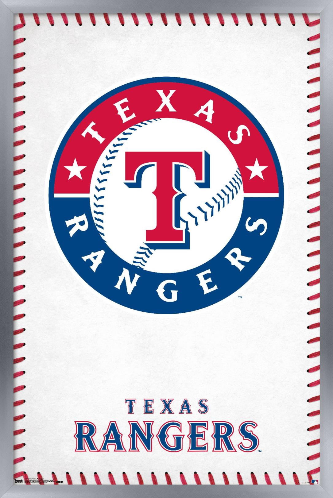 MLB Texas Rangers - Logo 17 Wall Poster, 22.375" x 34", Framed