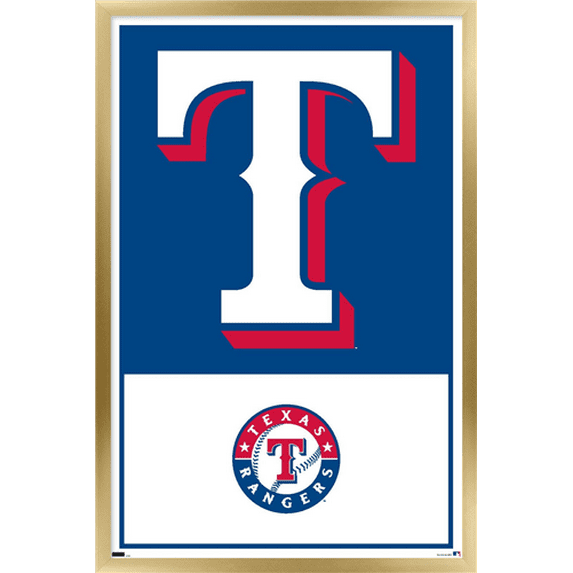 MLB Texas Rangers - Logo 22 Wall Poster, 22.375" x 34" Framed