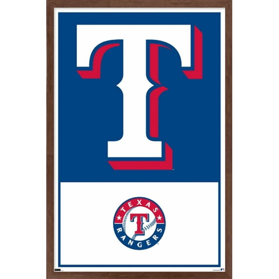 MLB Texas Rangers - Logo 22 Wall Poster, 22.375" x 34" Framed